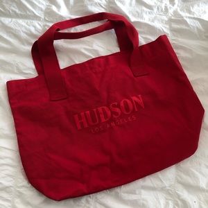Hudson jeans Reusable red Tote Bag premium denim brand merch